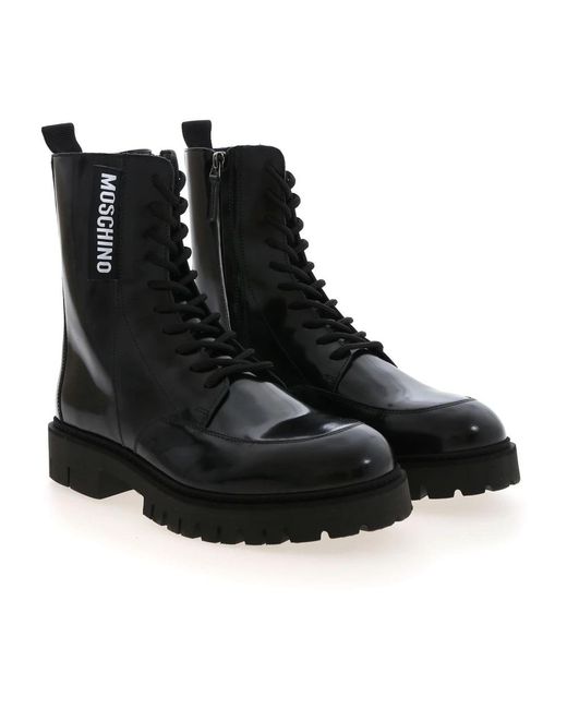Moschino Black Lace-Up Boots for men