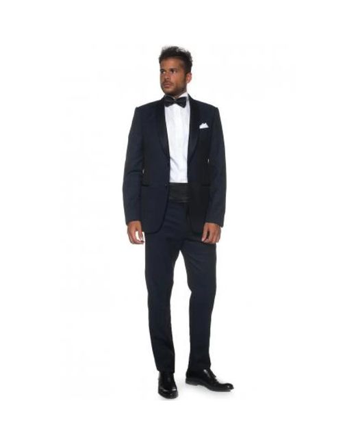 Emporio Armani Blue Single Breasted Suits for men