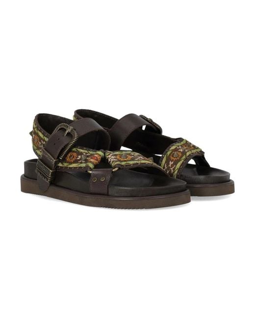 Ash Brown Flat Sandals