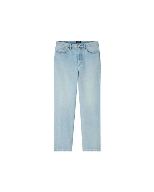 A.P.C. Blue Straight Jeans for men