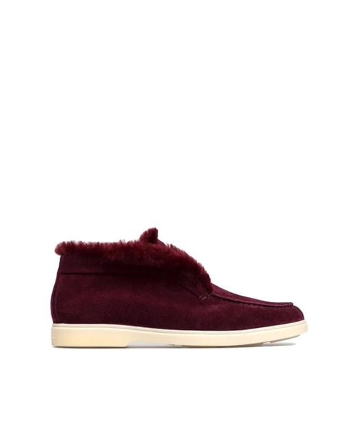 Santoni Red Ankle Boots