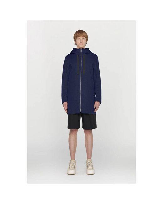 Add Wasserabweisende Baumwoll- Und Nylonmischungsjacke Mit Kapuze in Blue für Herren