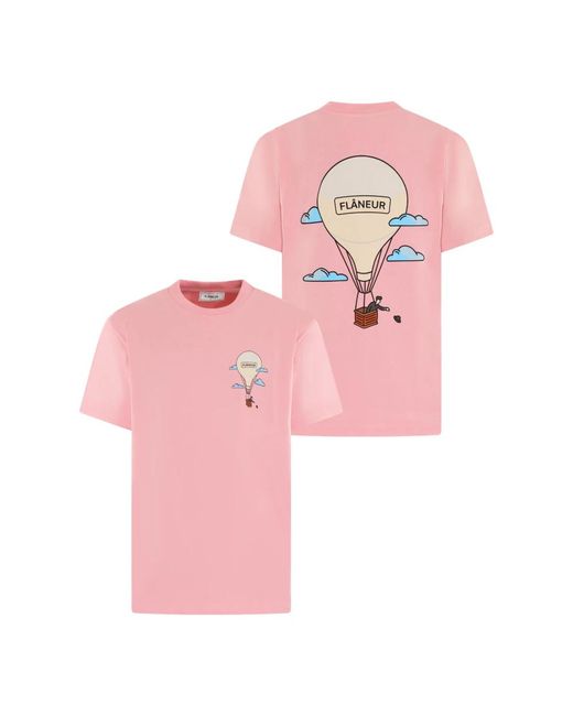 flâneur Aeronautique T-Shirt in het Pink voor heren