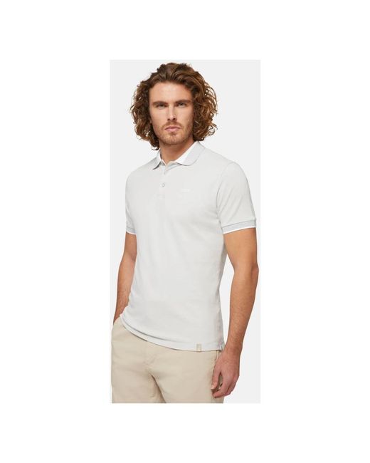 Boggi Organisches baumwollmischung piqué polo shirt in White für Herren