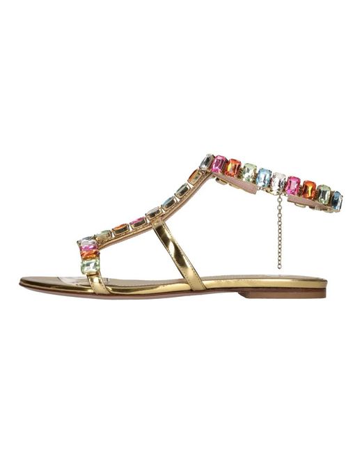 Gedebe Schoenen ,Veelkleurig ,Leer Platte Schoenen Gouden in het Metallic