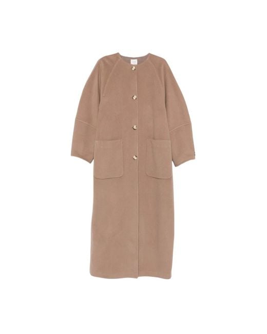 Alysi Brown Single-Breasted Coats