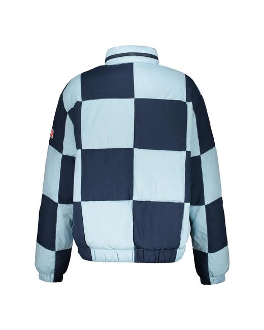KENZO Jassen ,Blauw ,Polyester Donsjack Met Ritssluiting En Drukknoopsluiting in het Blue