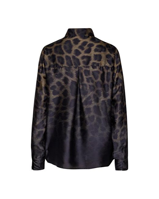 Karmamia Overhemden ,Veelkleurig ,Polyester Gradient Leo Blouse in het Black