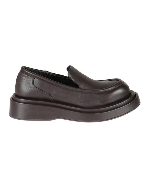 Paloma Barceló Black Leder mokassin gummisohle schuh