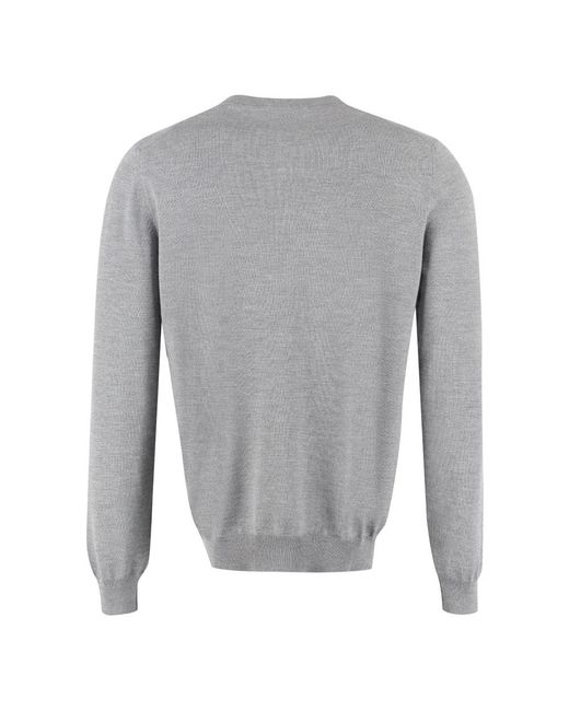 THE (Alphabet) Gray Round-Neck Knitwear for men