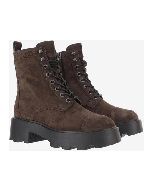 Tory Burch Brown Lace-Up Boots