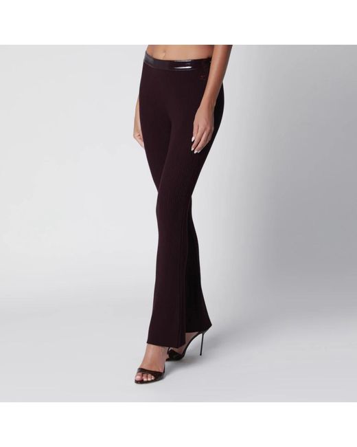 Courreges Vinyl En Gebreide Flare Broek in het Black