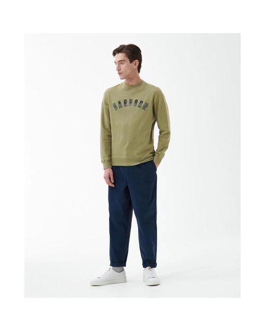 Barbour Hoodies & Sweatvesten ,Groen ,Katoen Klassieke Crew Neck Sweatshirt in het Green voor heren