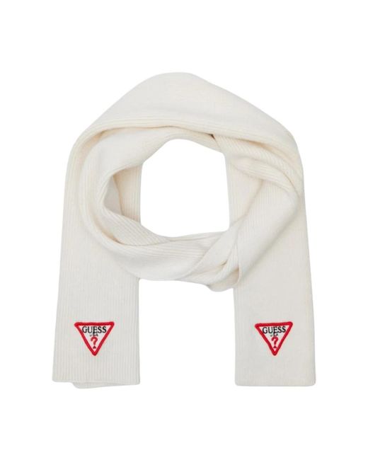 Guess White Winter Scarves