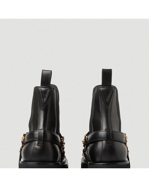 Versace Medusa plaque chelsea boots in Black für Herren