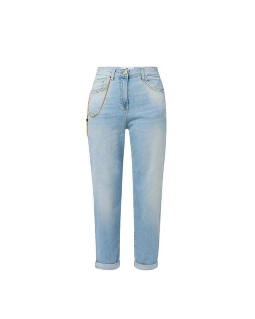 Elisabetta Franchi Palace Jeans With Chain in het Blue
