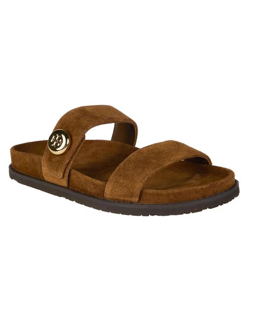 Tory Burch Brown Sliders