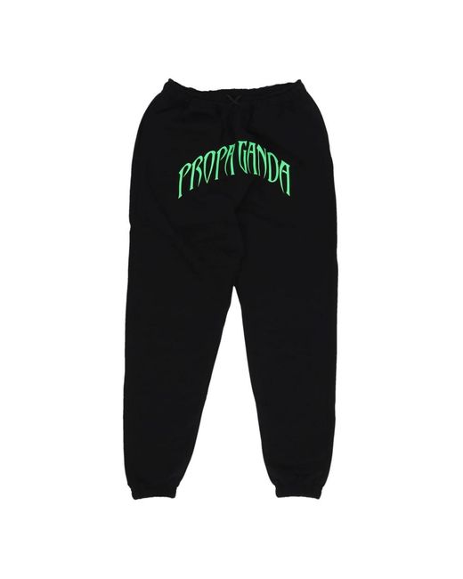 Propaganda Broeken ,Zwart ,Katoen Zwarte Driehoek Luipaard Sweat Suit in het Black voor heren