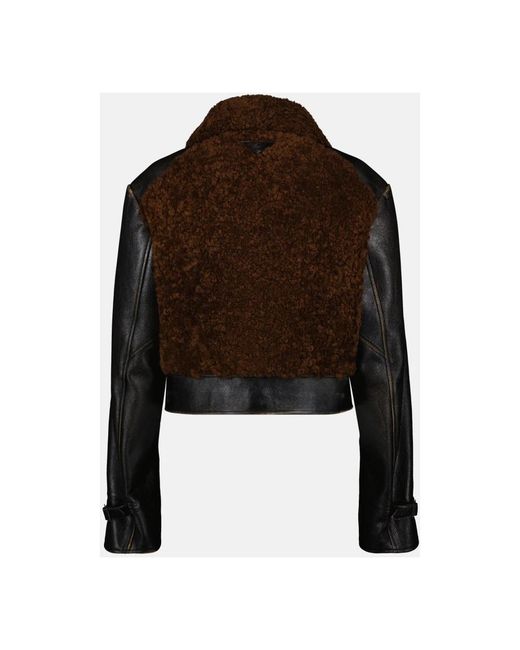 Leather Jackets Prada de color Black