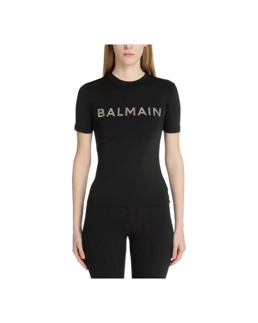 T-shirt logo di Balmain in Black