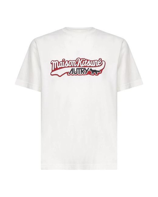 Autry Tops ,Wit ,Katoen Witte T-Shirts En Polo's Met Vos Kunstwerk in het White voor heren