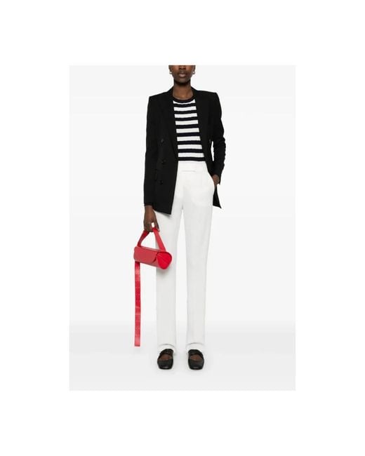 Max Mara White Straight Trousers