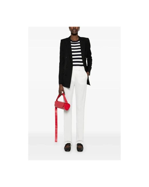 Straight Trousers Max Mara de color White