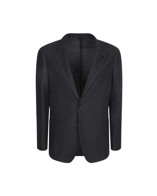 Lardini Jassen ,Blauw ,Wol Liknit Jacket in het Black voor heren