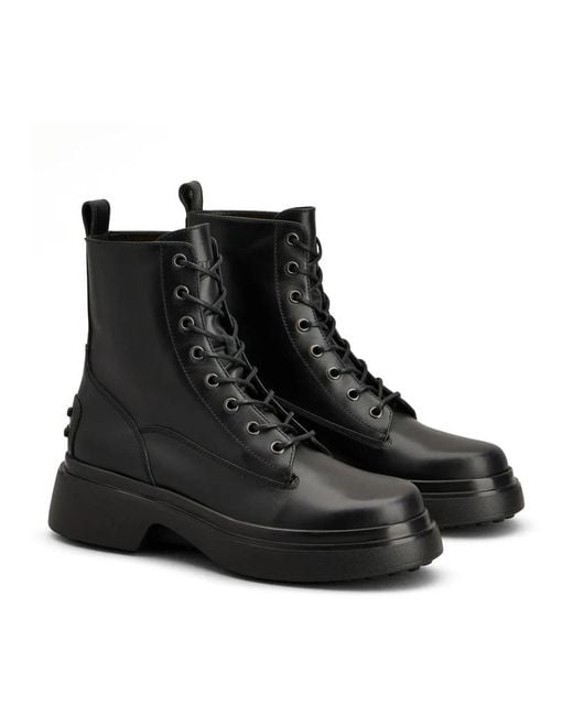 Tod's Black Lace-Up Boots