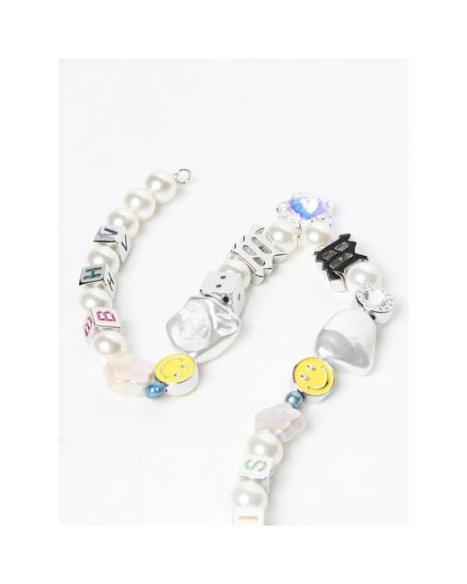 M I S B H V Metallic Charm Perlen Halskette Trendiger Stil