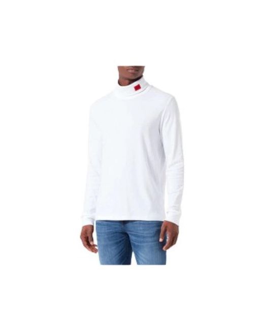 HUGO Klassisches Herren Weißes T-Shirt in White für Herren