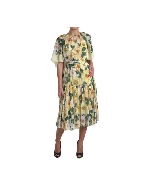 Dolce & Gabbana Yellow Midi Dresses