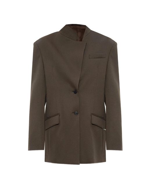 The Attico Bruine Oversized Lange Mouw Jas in het Green