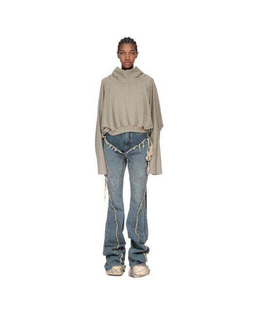 Rick Owens Blue Flared Jeans