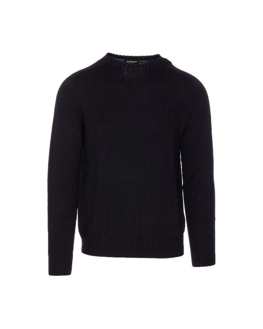 Dondup Truien & Vesten ,Zwart ,Wol Regular-Fit Trui Met Ronde Hals in het Blue voor heren
