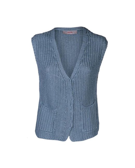 Knitwear > sleeveless knitwear Jucca en coloris Blue