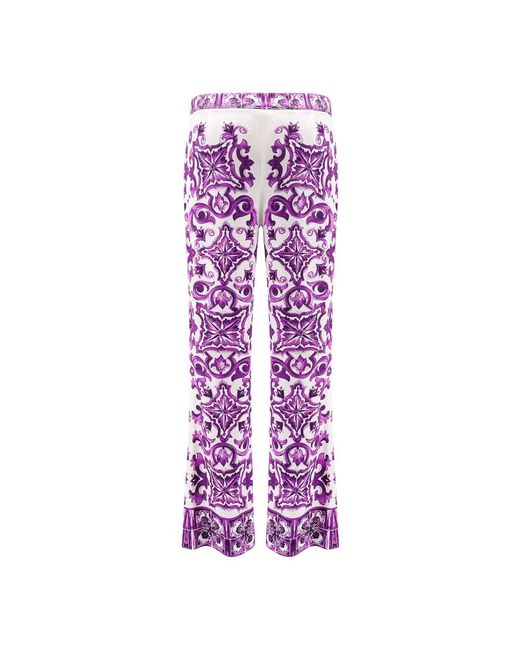 Dolce & Gabbana Straight Trousers in het Purple