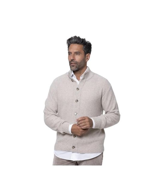 Altea Truien & Vesten ,Bruin ,Wol Cardigan Met Knopen in het Gray voor heren