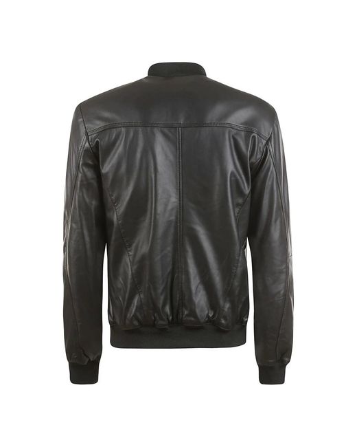 Peuterey Zwarte Bomber Nappa Jassen in het Gray voor heren