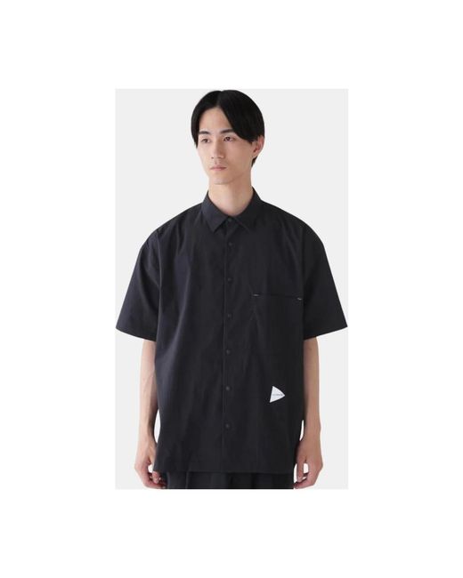 And Wander Black Short Sleeve Shirts for men