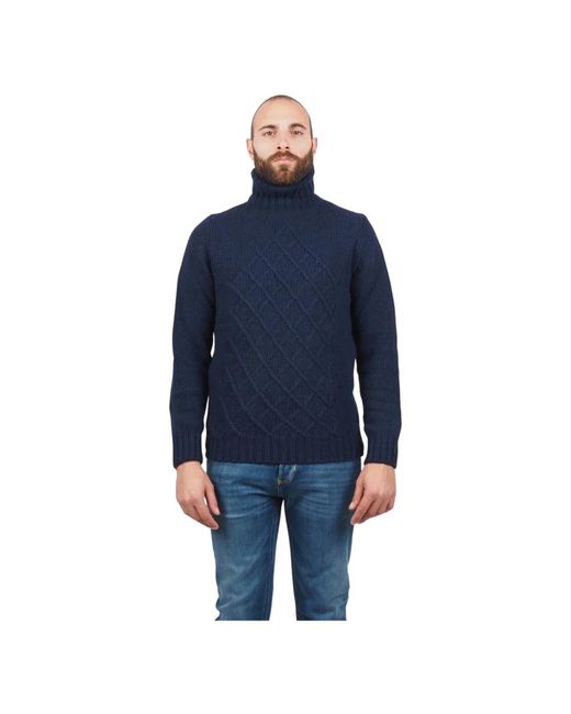 AT.P.CO Truien & Vesten ,Blauw ,Wol Blauwe Kabeltrui Voor Mannen in het Blue voor heren