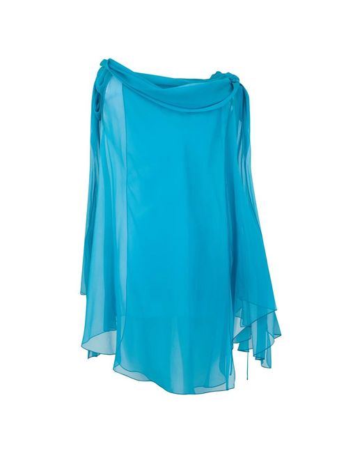 Alberta Ferretti Asymmetrische Rok Met Knoop in het Blue