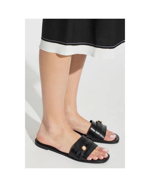 Tory Burch Black Sliders