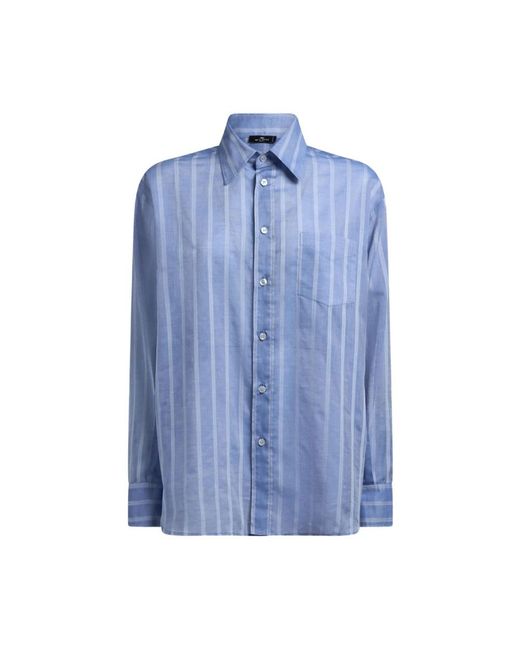 Etro Blue Hellblaues Button-Up Hemd