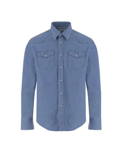 Alessandro Gherardi Blue Denim Shirts for men