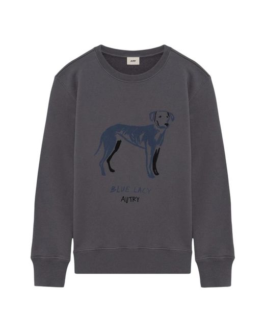 Autry Hoodies & Sweatvesten ,Grijs ,Katoen Blauwe Lacey Katoenen Trui in het Blue voor heren