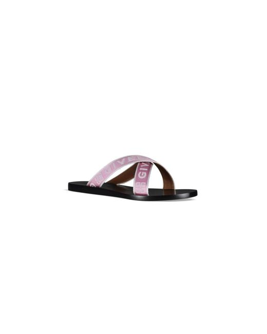 Sandalias planas de cuero Givenchy de color Pink