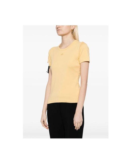 Courreges Yellow Kontrast-t-shirt für frauen