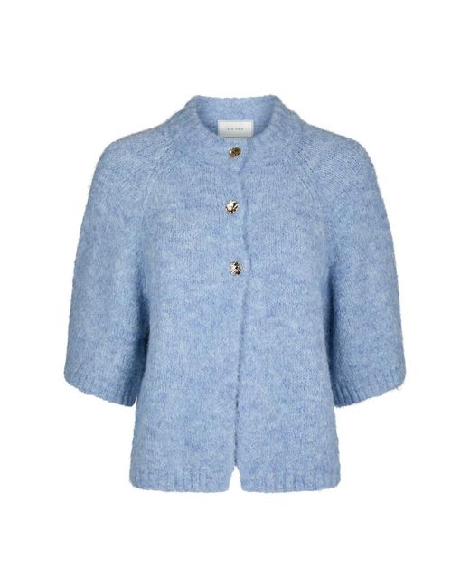 Neo Noir Truien & Vesten ,Blauw ,Wol Fluffy Gebreid Vest in het Blue