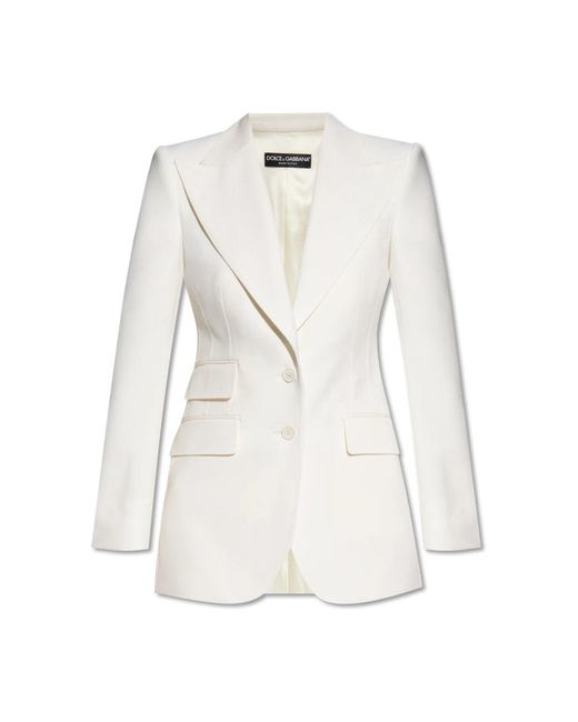Dolce & Gabbana White Blazer mit spitzrevers